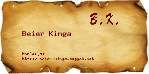 Beier Kinga névjegykártya